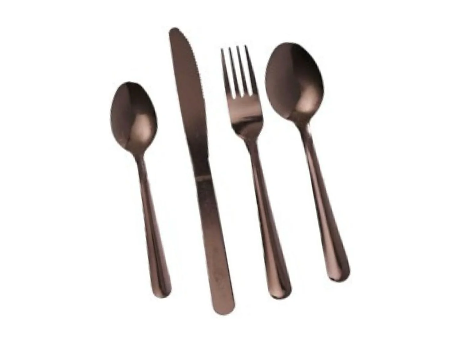 Ménagère 16 pièces en inox coloris cuivre