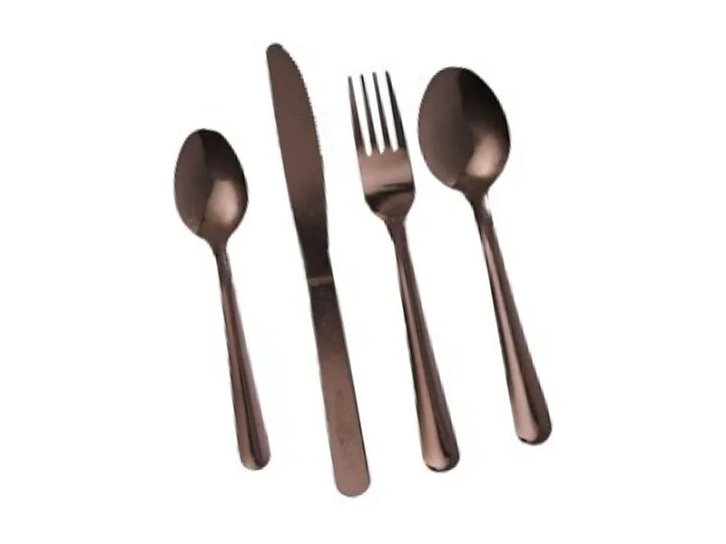 Ménagère 16 pièces en inox coloris cuivre