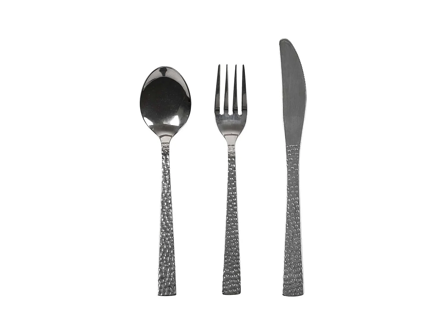 Ménagère 16 Pièces Inox Manche Effet Martelé