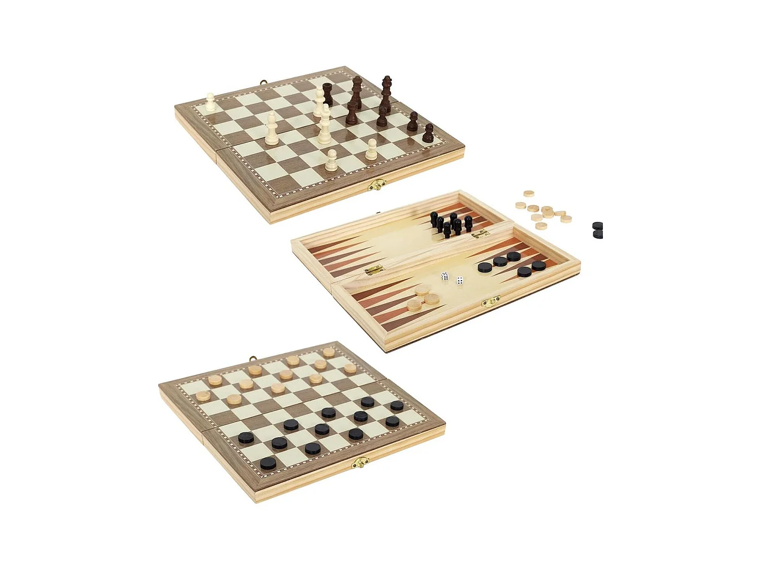Mallette en Bois Jeux 3 en 1