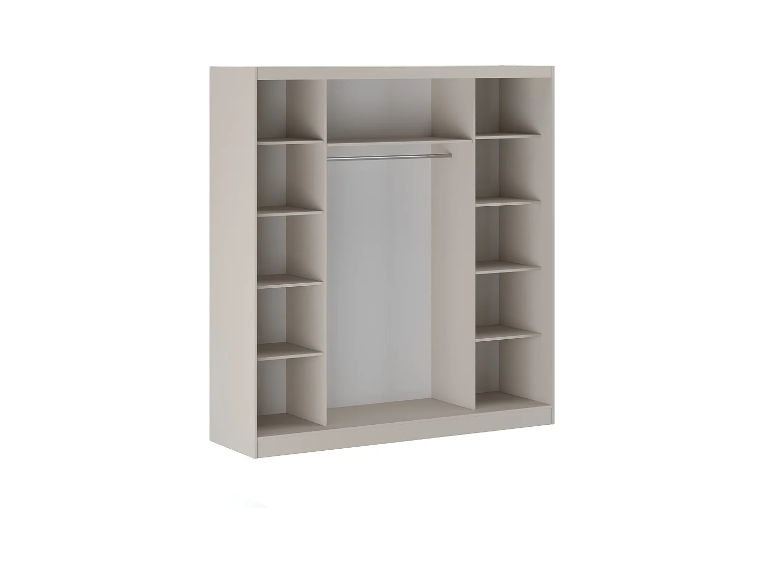 Armoire 2 portes coulissantes – Avec miroir – L200 cm – Beige - OCHIRA