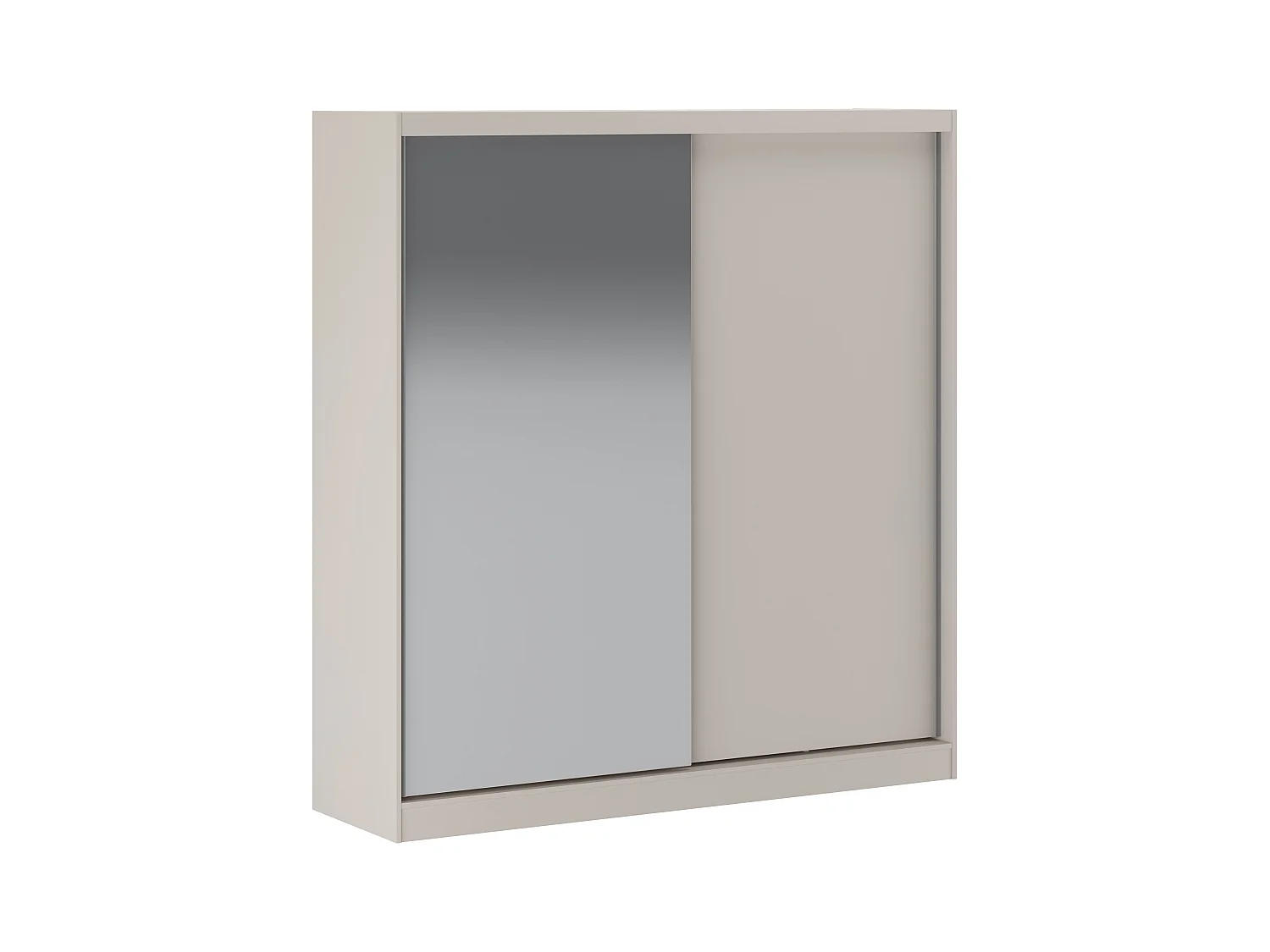 Armoire 2 portes coulissantes – Avec miroir – L200 cm – Beige - OCHIRA