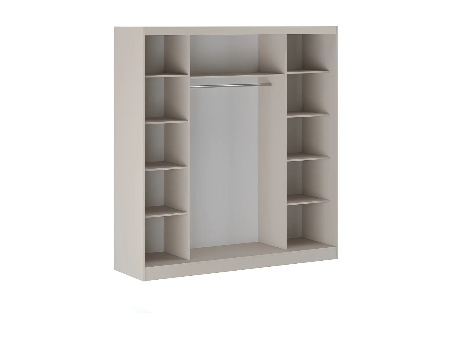 Armoire 2 portes coulissantes – Avec miroir – L200 cm – Beige - OCHIRA