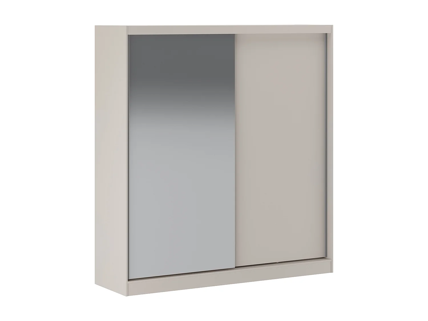 Armoire 2 portes coulissantes – Avec miroir – L200 cm – Beige - OCHIRA