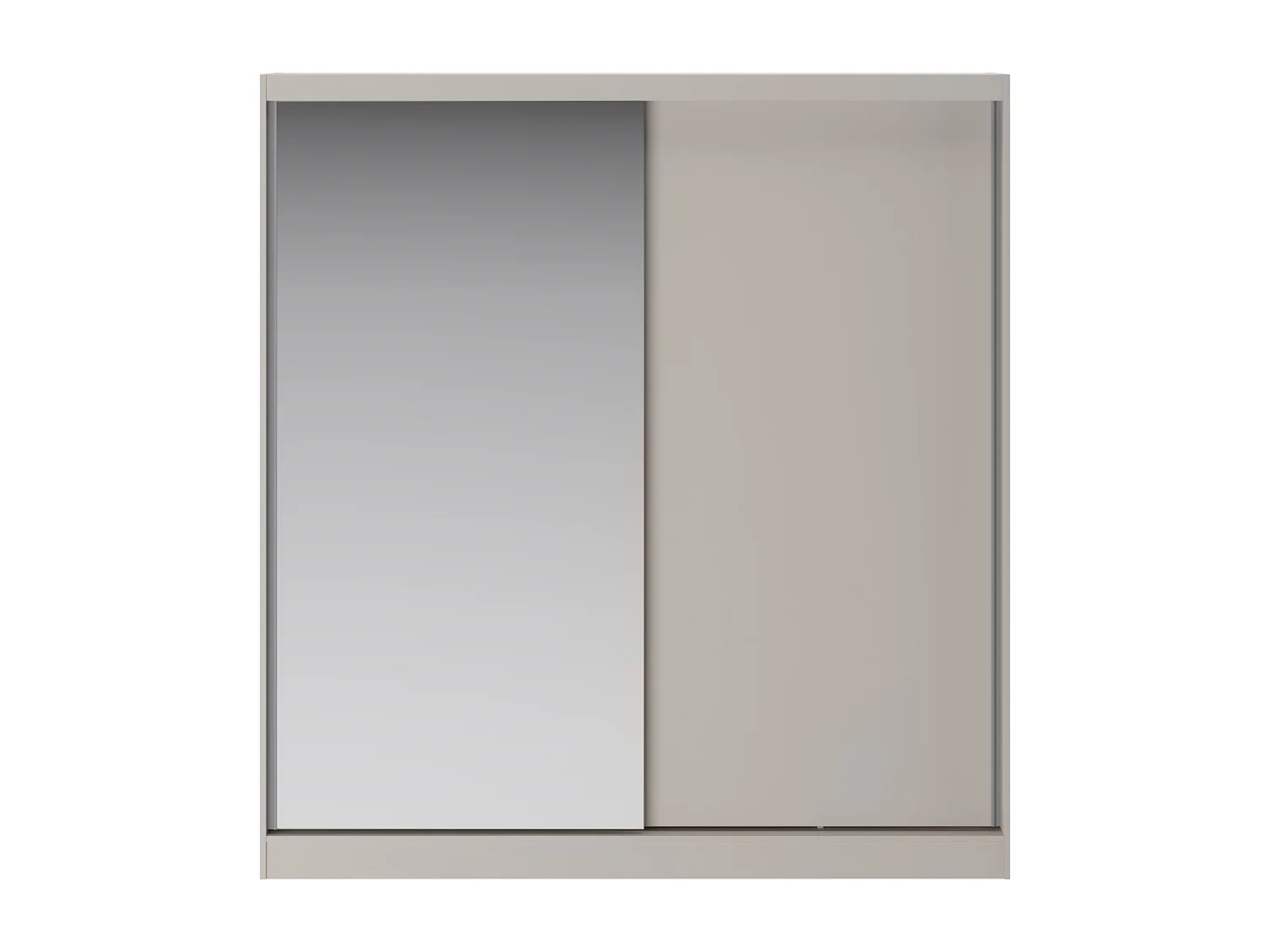 Armoire 2 portes coulissantes – Avec miroir – L200 cm – Beige - OCHIRA