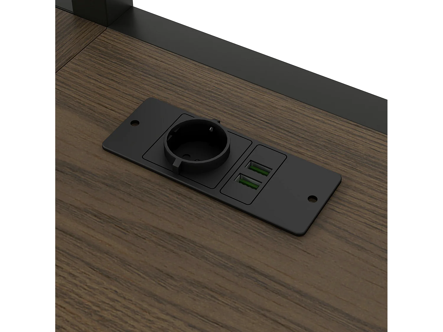 Metal loftseng 140x200 cm - med LED-belysning - med trappe - med skrivebord - USB-opladning - sort