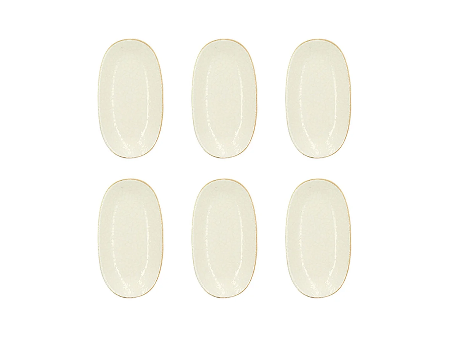 Novastyl - Lot 6 Assiettes Ovales Nuance 19x10.5cm En Porcelaine Blanc
