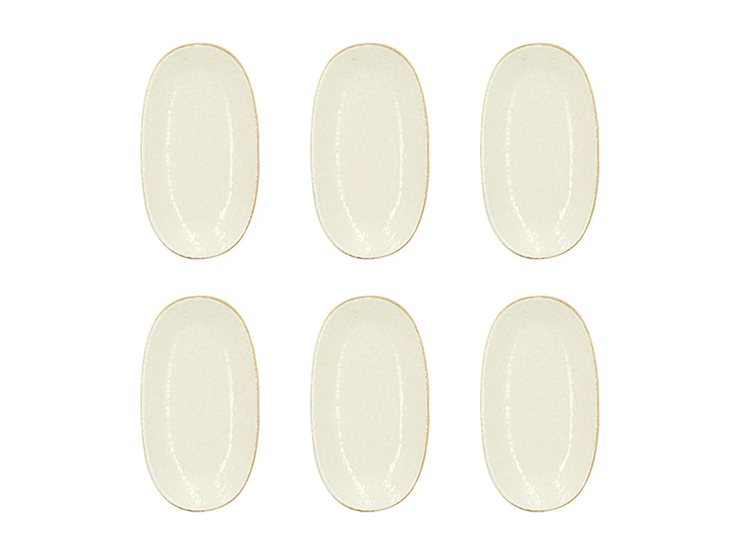 Novastyl - Lot 6 Assiettes Ovales Nuance 19x10.5cm En Porcelaine Blanc