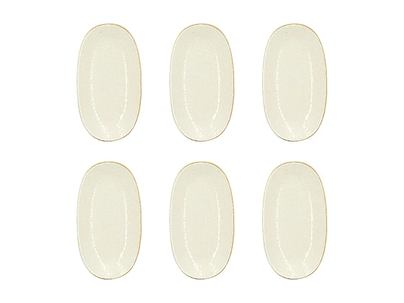 Novastyl - Lot 6 Assiettes Ovales Nuance 19x10.5cm En Porcelaine Blanc
