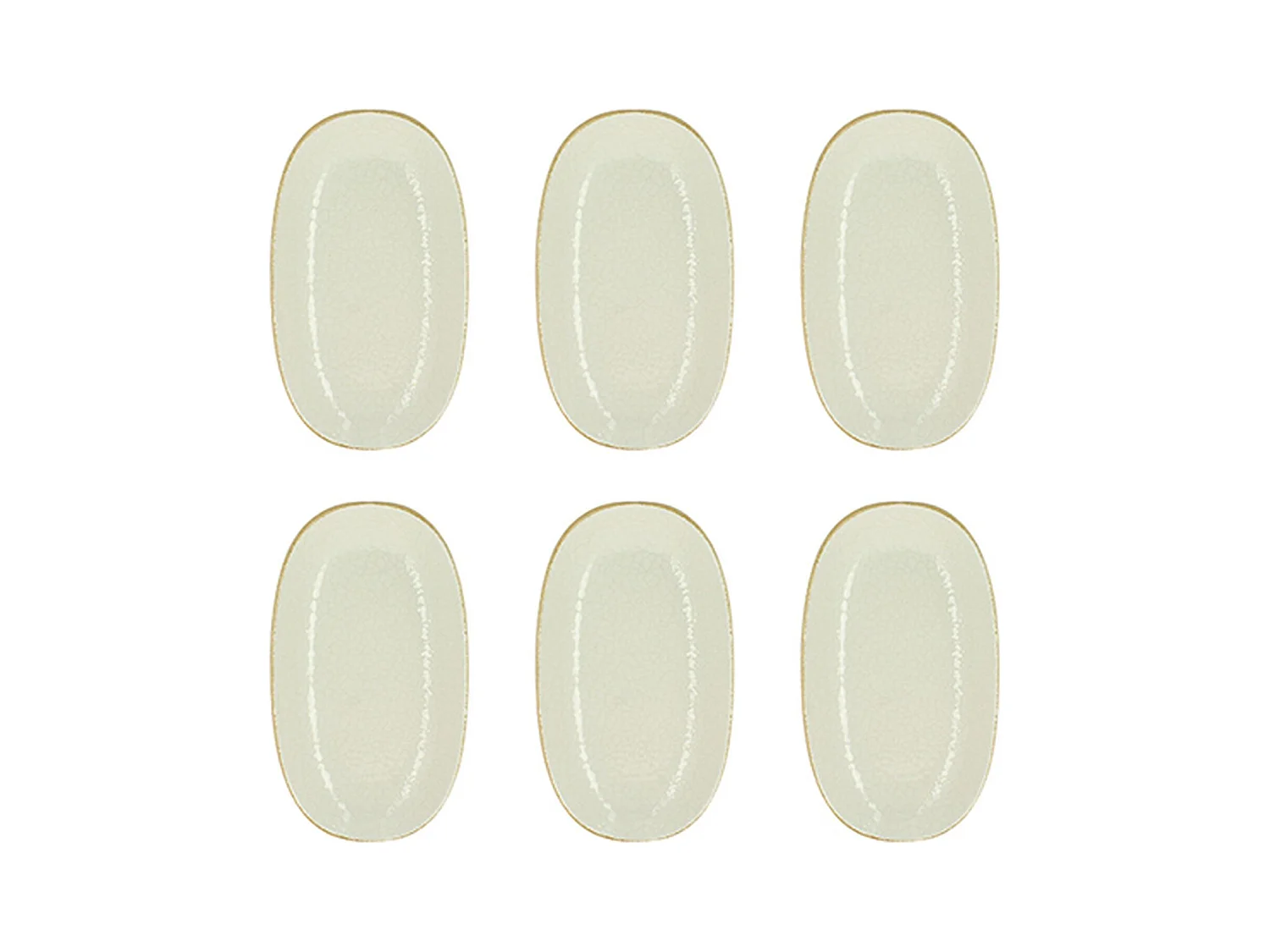 Novastyl - Lot 6 Assiettes Ovales Nuance 23.5x13.5cm En Porcelaine Blanc