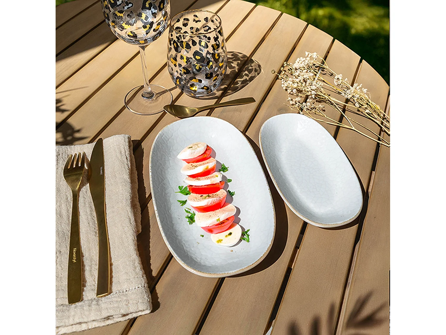Novastyl - Lot 6 Assiettes Ovales Nuance 23.5x13.5cm En Porcelaine Blanc
