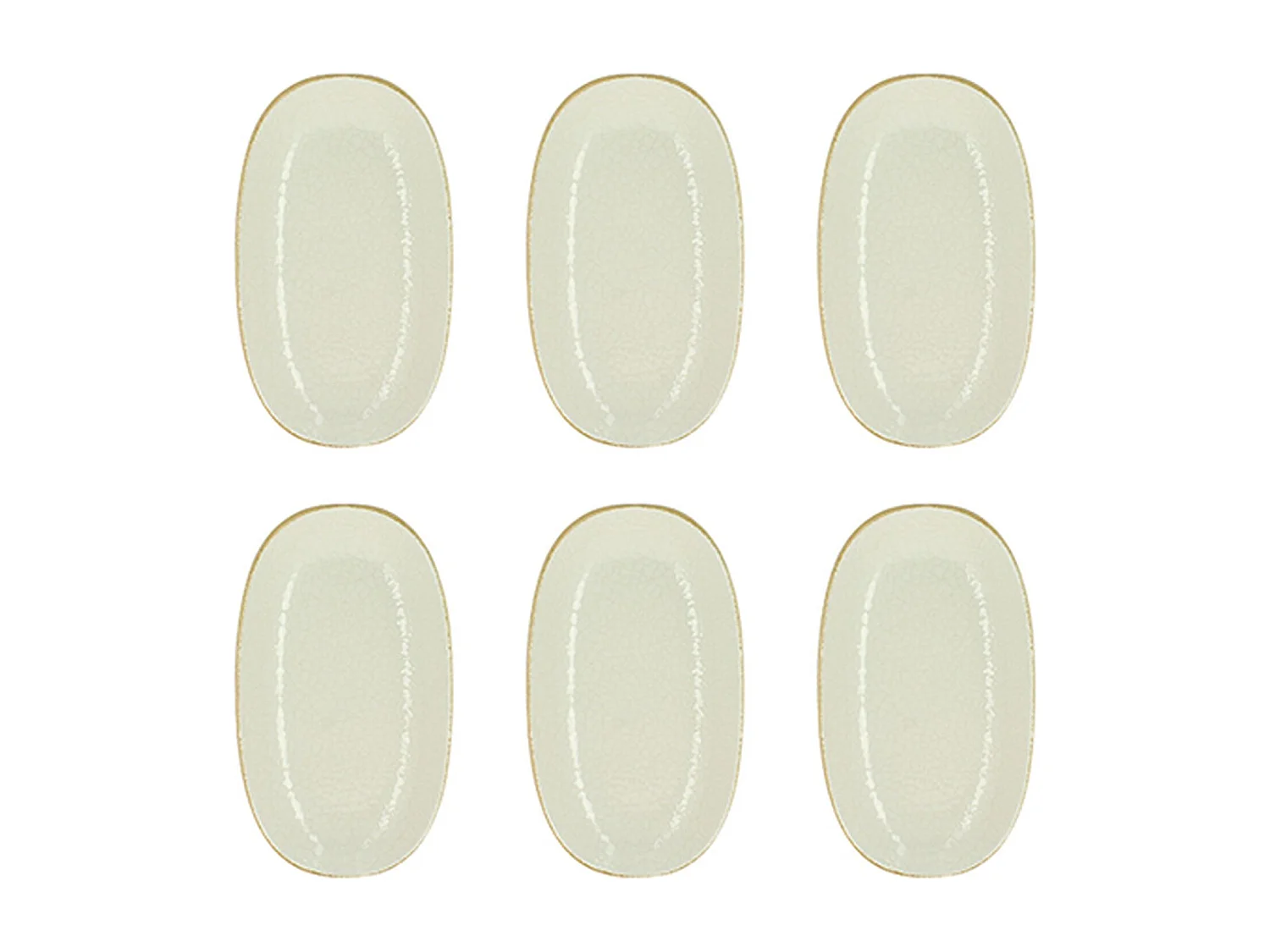 Novastyl - Lot 6 Assiettes Ovales Nuance 23.5x13.5cm En Porcelaine Blanc