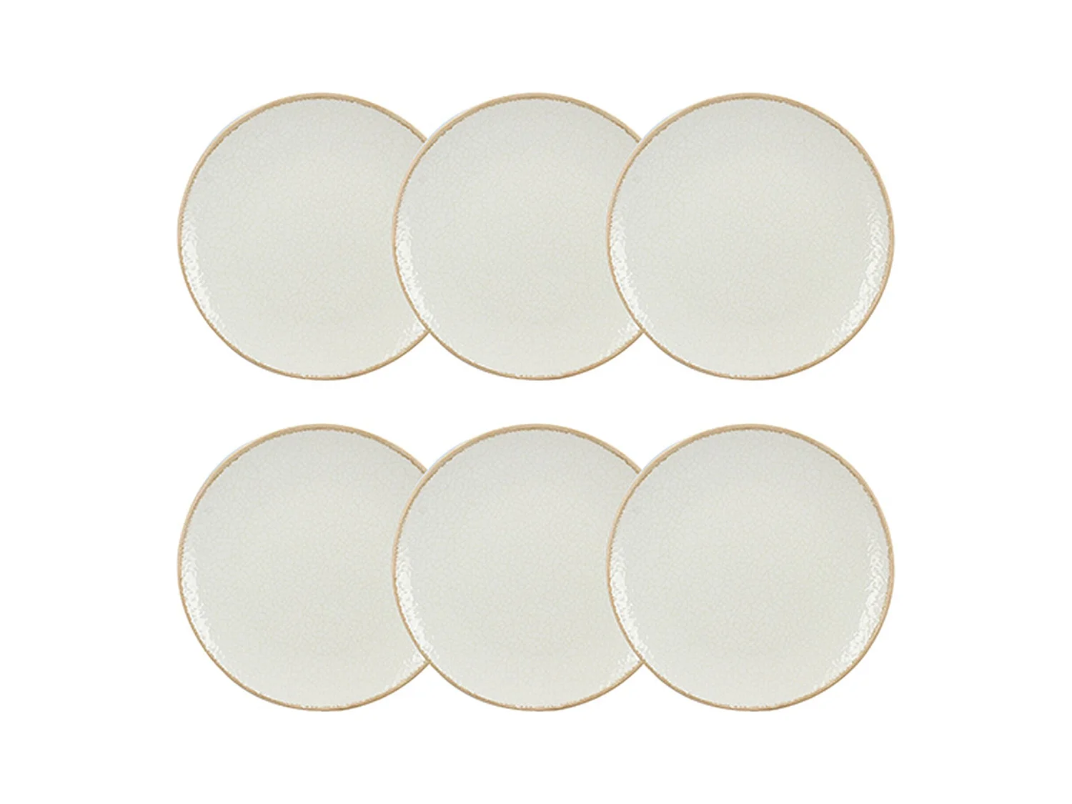 Novastyl - Lot6 Assiettes A Dessert Nuance 20cm En Porcelaine Blanc