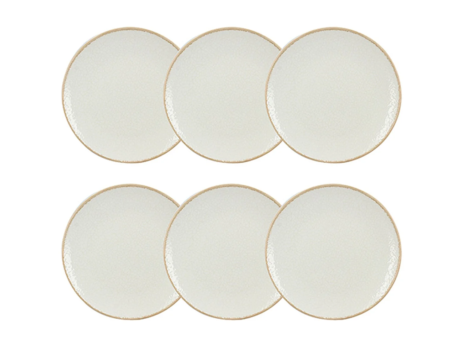 Novastyl - Lot6 Assiettes A Dessert Nuance 20cm En Porcelaine Blanc
