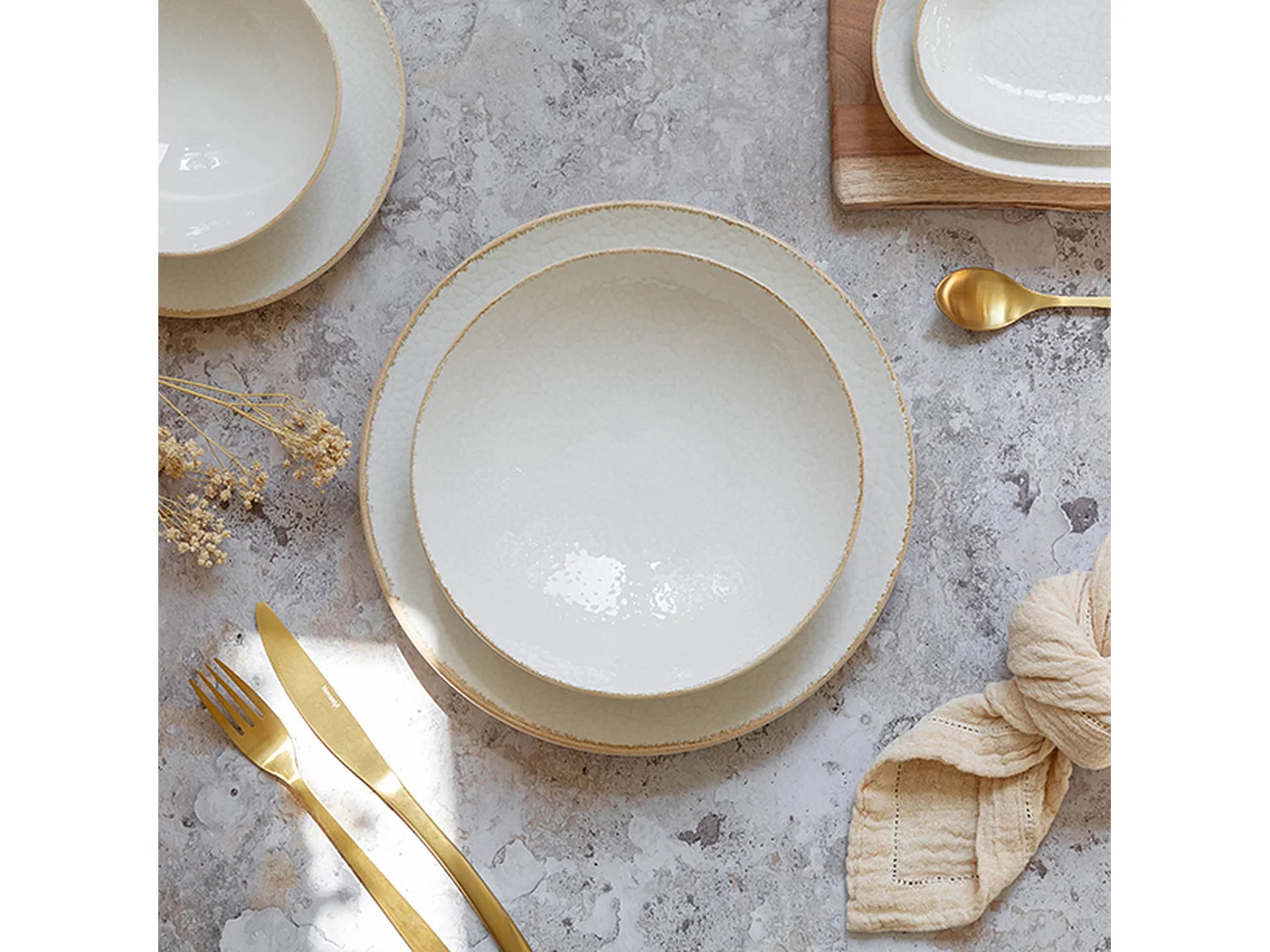 Novastyl - Lot 6 Assiettes Creuses Nuance 21cm En Porcelaine Blanc