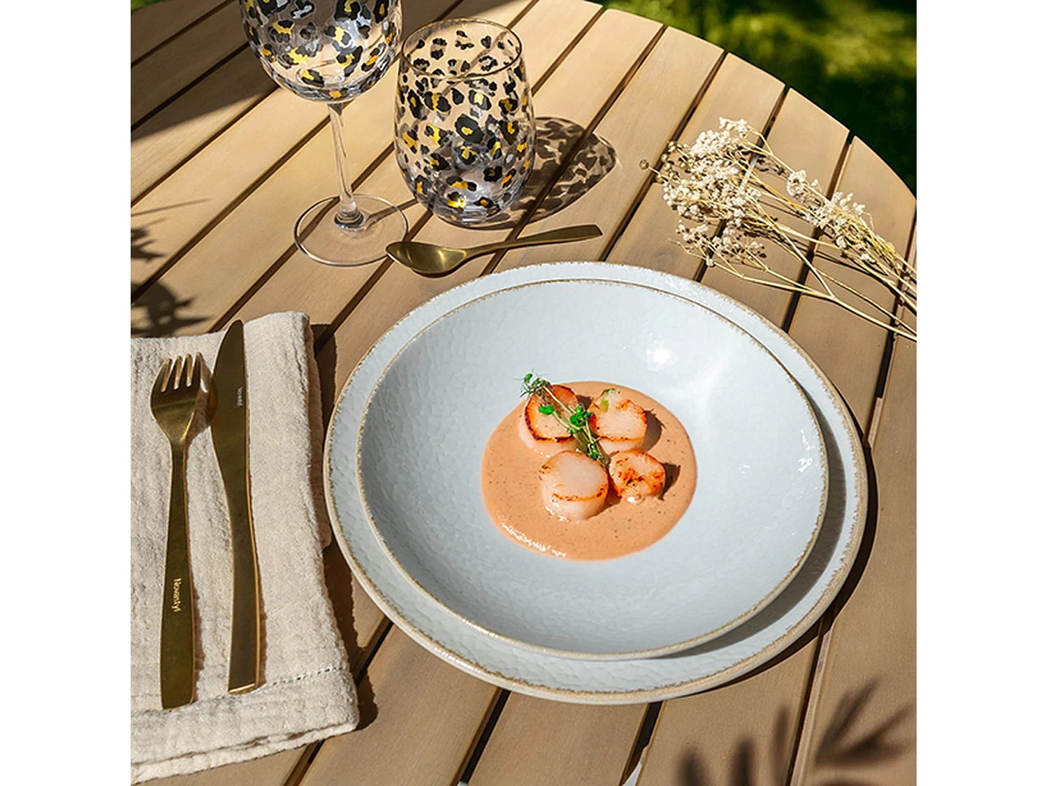 Novastyl - Lot 6 Assiettes Creuses Nuance 21cm En Porcelaine Blanc