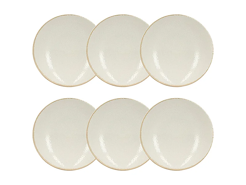Novastyl - Lot 6 Assiettes Creuses Nuance 21cm En Porcelaine Blanc