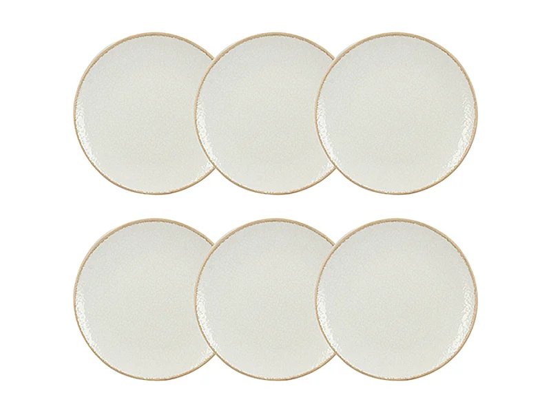 Novastyl - Lot 6 Assiettes Plates Nuance 27cm En Porcelaine Blanc