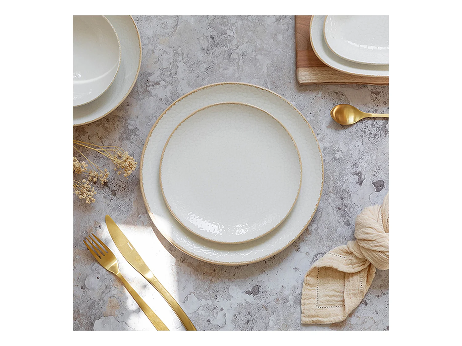 Novastyl - Lot 6 Assiettes Plates Nuance 27cm En Porcelaine Blanc