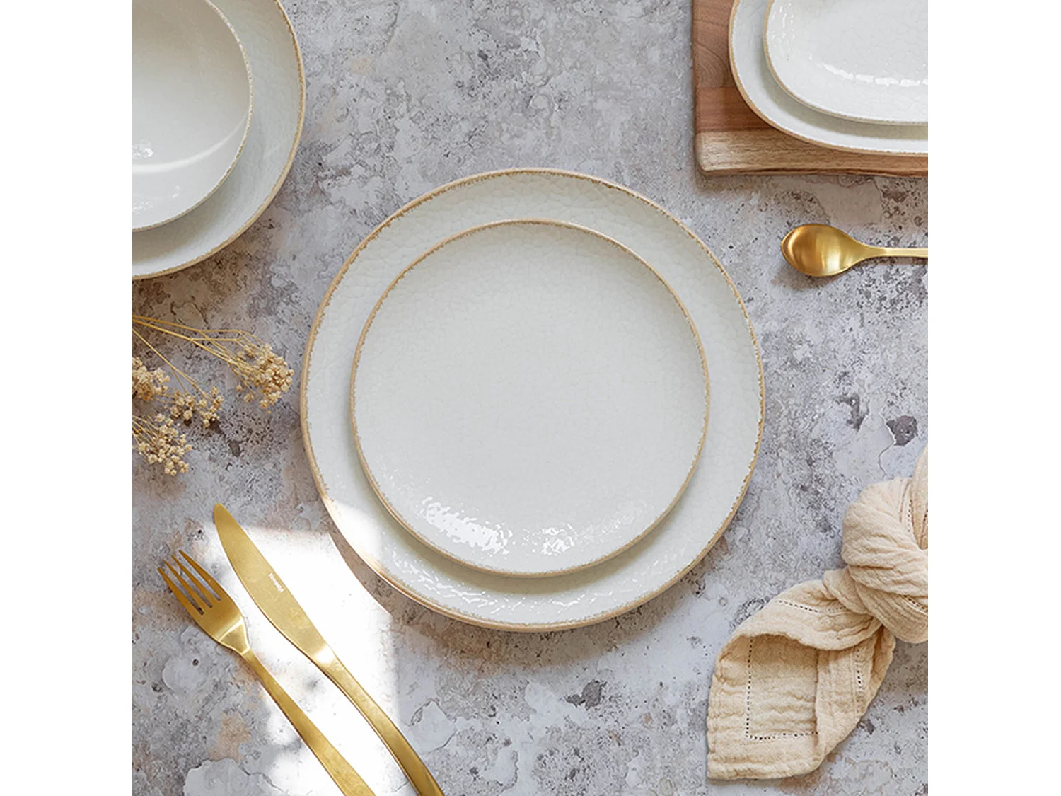 Novastyl - Lot 6 Assiettes Plates Nuance 27cm En Porcelaine Blanc