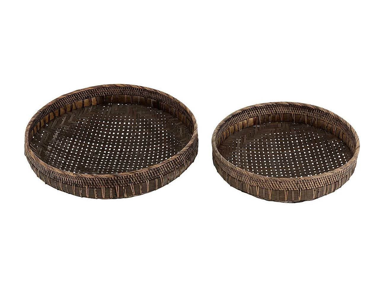 Lot de 2 Coupelles Déco "Rotin" 50cm Noir