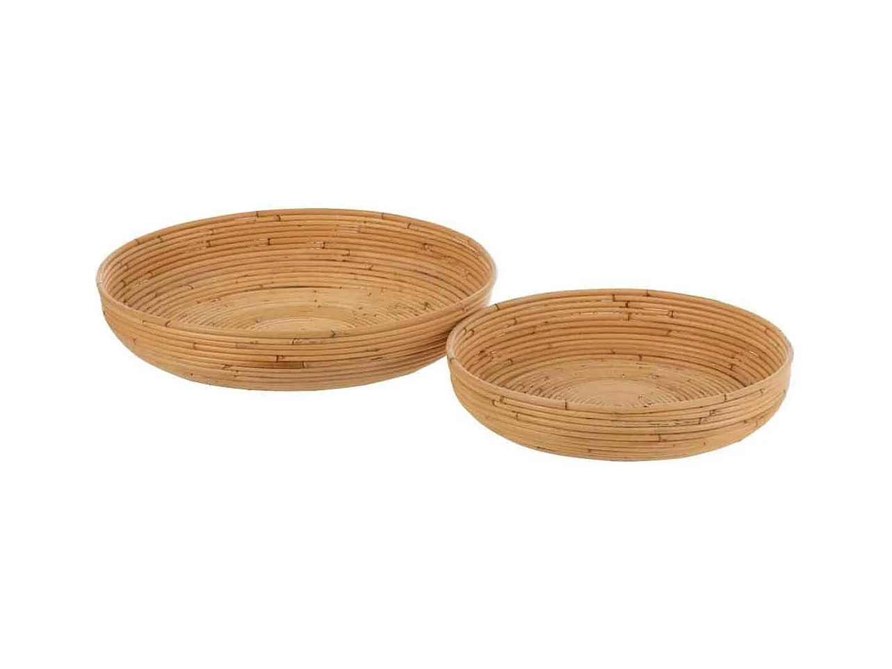 Lot de 2 Coupelles Déco "Rotin" 50cm Naturel