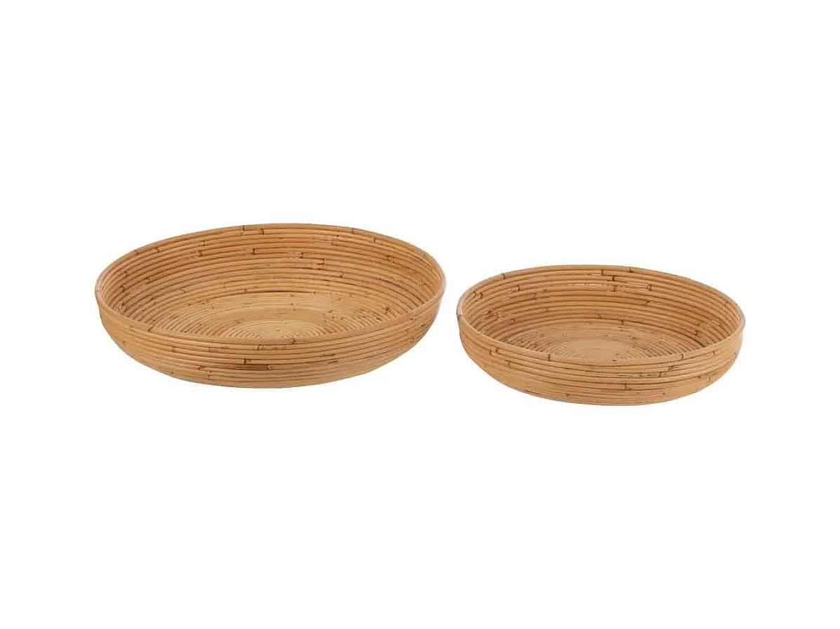 Lot de 2 Coupelles Déco "Rotin" 50cm Naturel