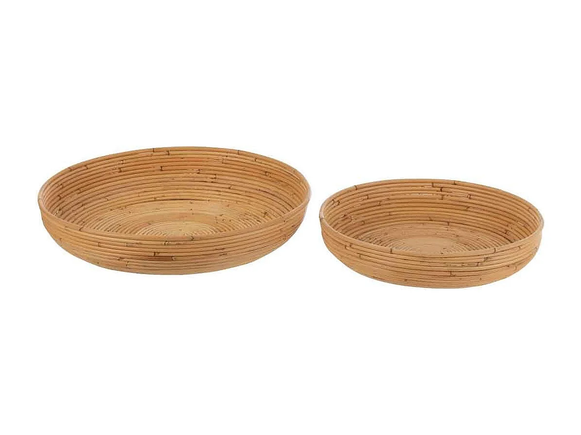 Lot de 2 Coupelles Déco "Rotin" 50cm Naturel
