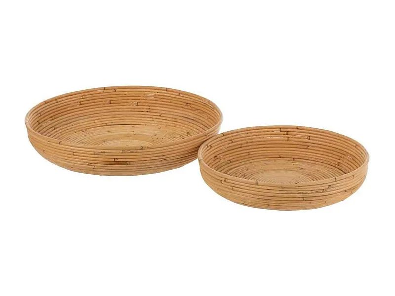 Lot de 2 Coupelles Déco "Rotin" 50cm Naturel