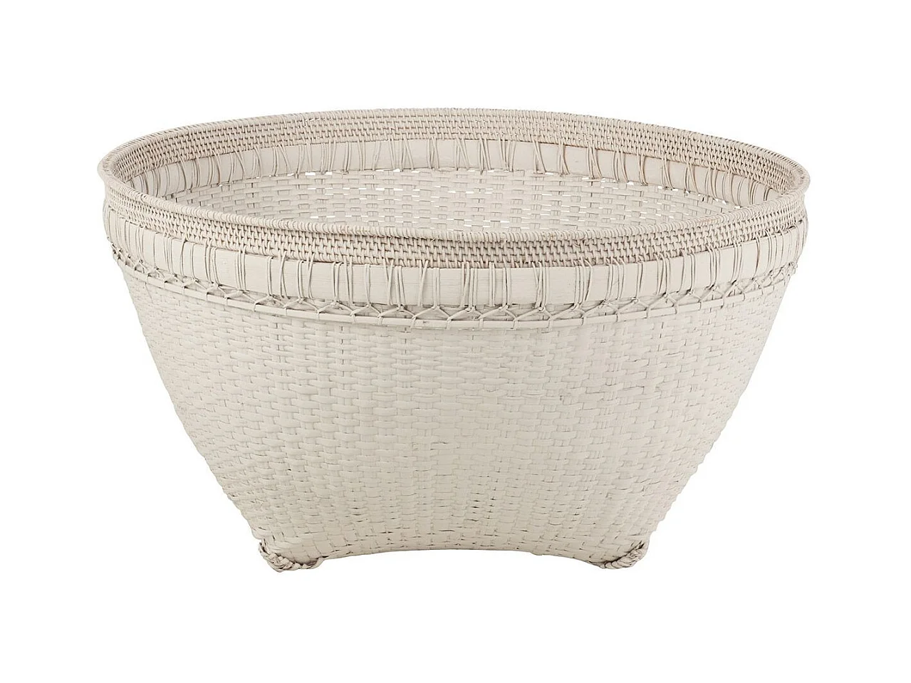 Panier Rond Déco "Rotin" 84cm Blanc