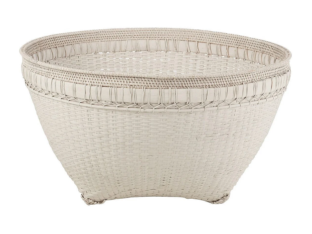 Panier Rond Déco "Rotin" 84cm Blanc