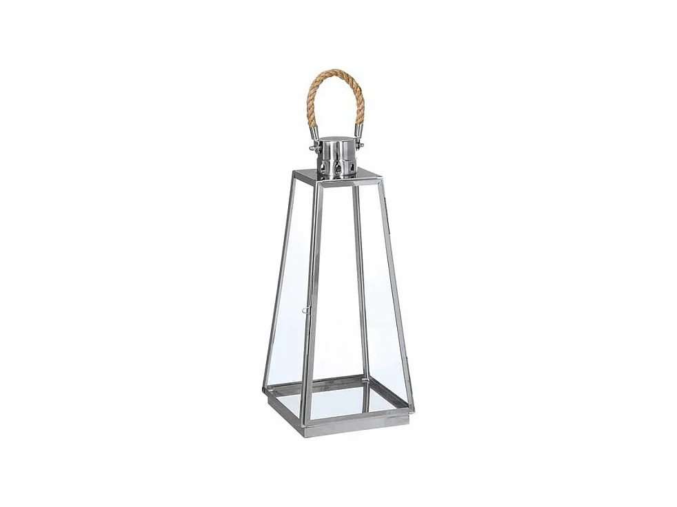 Lot de 3 Lanternes Exterieur "Vérone" 73cm Inox & Verre