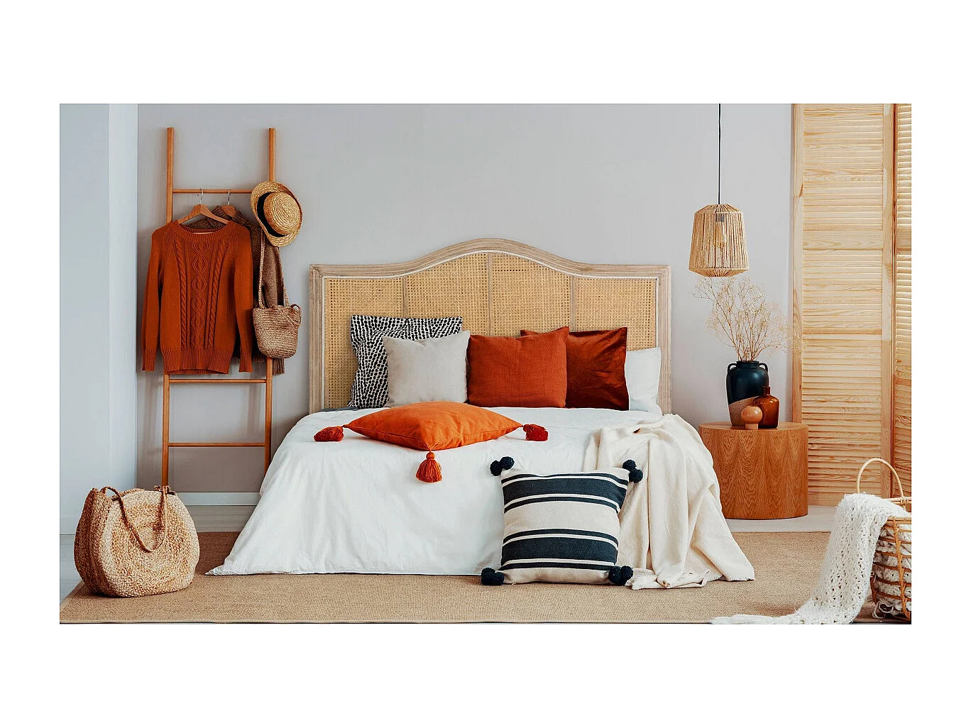 Rattan Kopfteil Amazonia 160cm Naturholz - Trendiger und Gemütlicher Stil