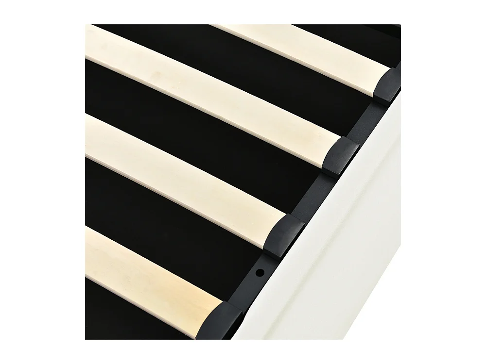 Volwassen bed 140x200 cm bed hydraulisch gestoffeerd bed opbergbed led verlichtingsbalk tweepersoonsbed pu wit