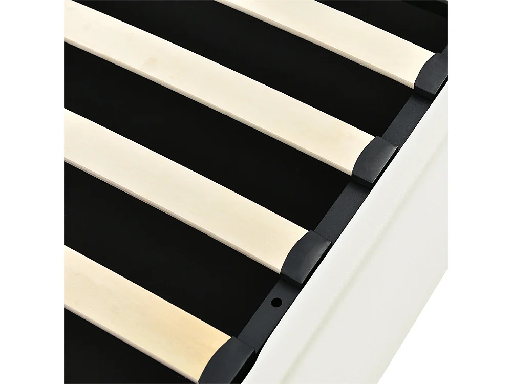 Volwassen bed 140x200 cm bed hydraulisch gestoffeerd bed opbergbed led verlichtingsbalk tweepersoonsbed pu wit