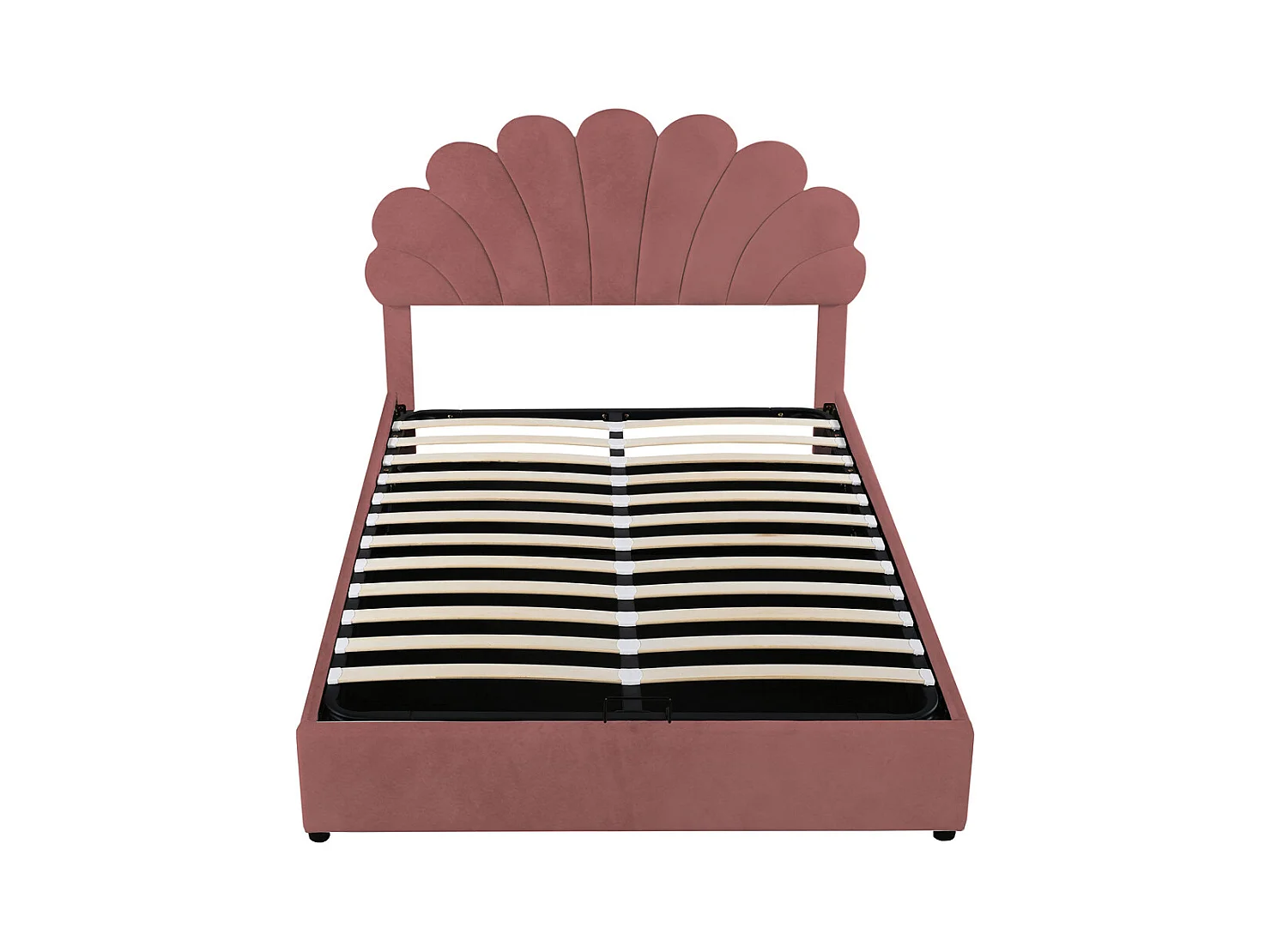 Lit adulte lit coffre lit 140x200 cm lit de rangement lit rembourré hydraulique lit cadre à lamelles lit double velours rose