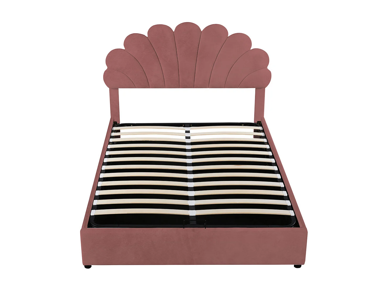 Lit adulte lit coffre lit 140x200 cm lit de rangement lit rembourré hydraulique lit cadre à lamelles lit double velours rose