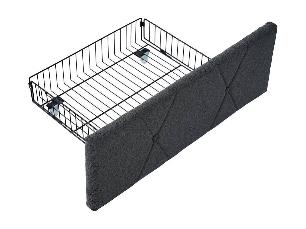 Volwassen bed 160x200 cm gestoffeerd bed opbergbed met 4 lades tweepersoonsbed grijs linnen