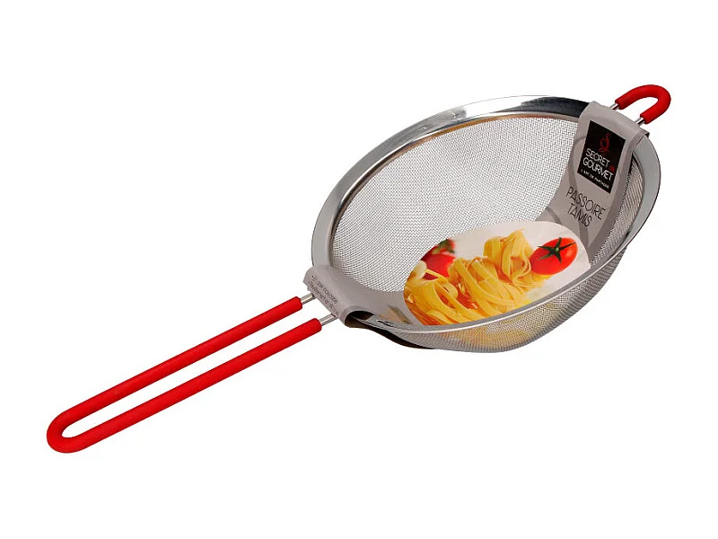 Seihe & Sieb aus Edelstahl "2 in 1" 20cm Grau mit Silikon Griff