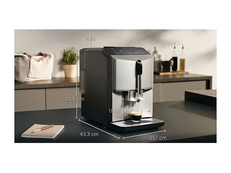 Machine à café SIEMENS - 5 boissons, bac à grains 250g, réservoir d'eau 1,4L