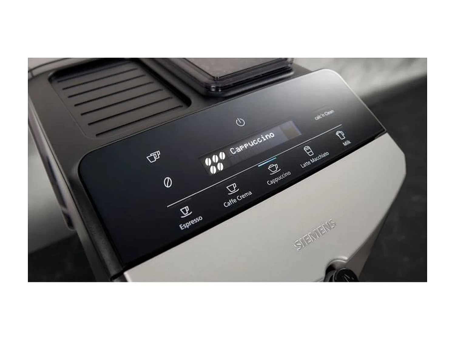 Machine à café SIEMENS - 5 boissons, bac à grains 250g, réservoir d'eau 1,4L