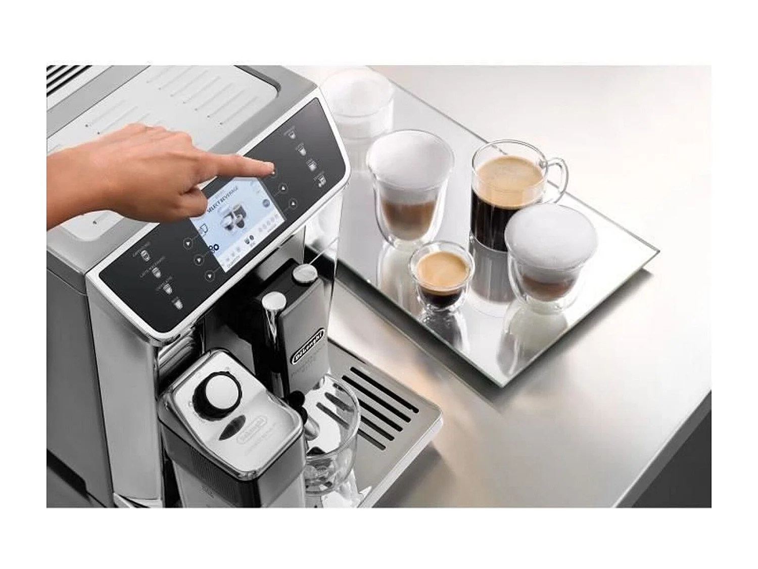 Cafetera espresso con molinillo - Conectada - PrimaDonna Elite - Gris