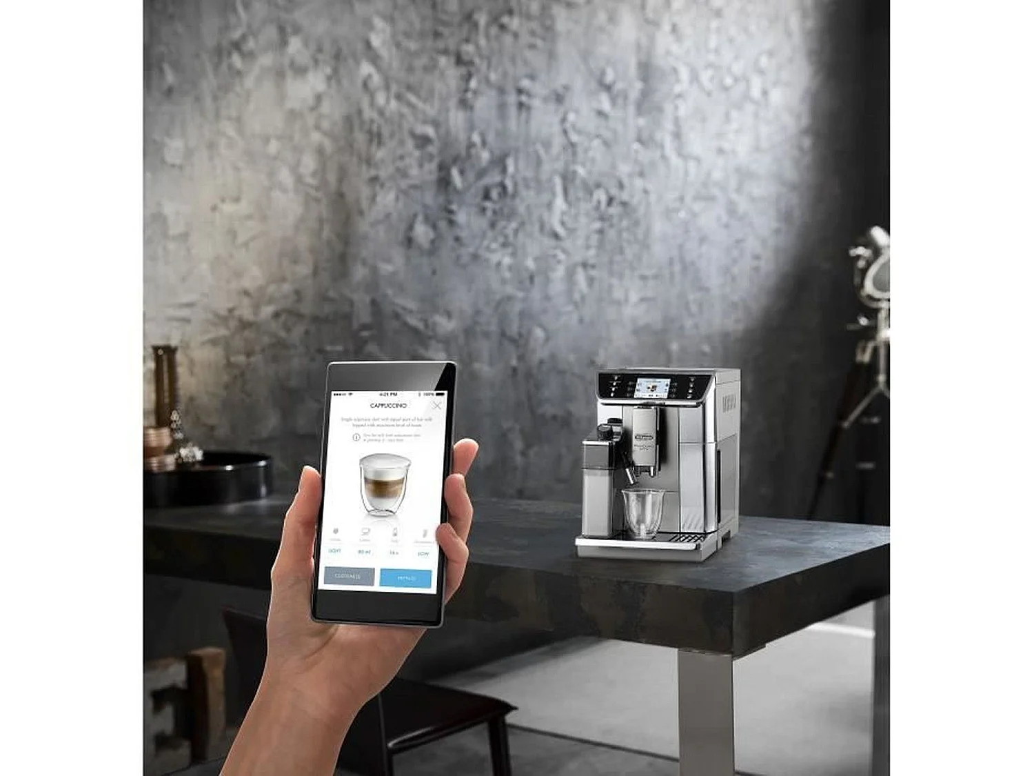 Delonghi PrimaDonna Elite Espressomaschine mit Mahlwerk - Verbunden - Grau