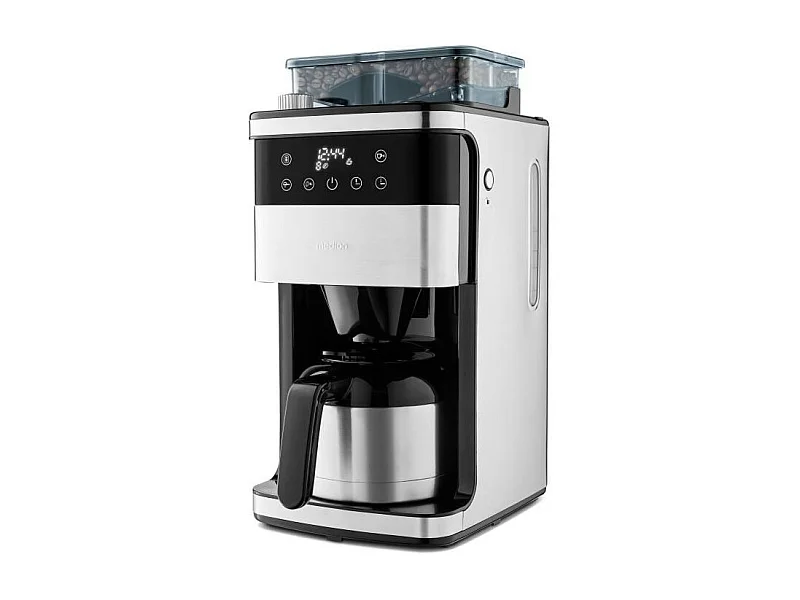 Cafetiere Filtre Digitale Isotherme avec Broyeur - MEDION - 1000W - 1,0L - Silver