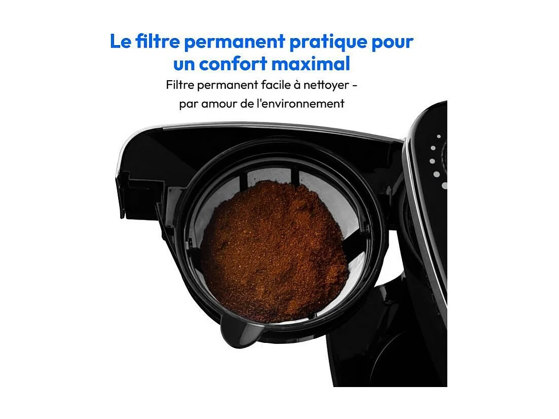 Cafetiere Filtre Digitale Isotherme avec Broyeur - MEDION - 1000W - 1,0L - Silver