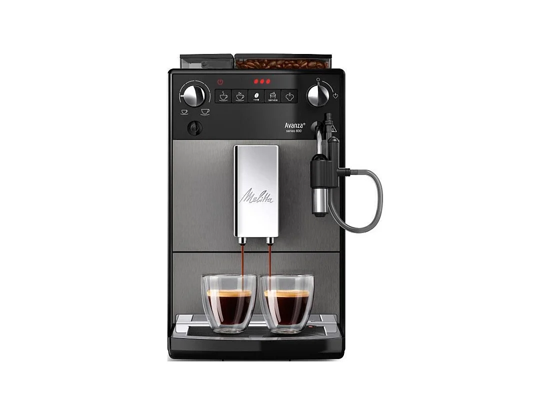 Machine a café - MELITTA - Avanza F270-100 - Réservoir d'eau 1,5 L - Réservoir a grains 250 g - 1450 W - Gris titanium