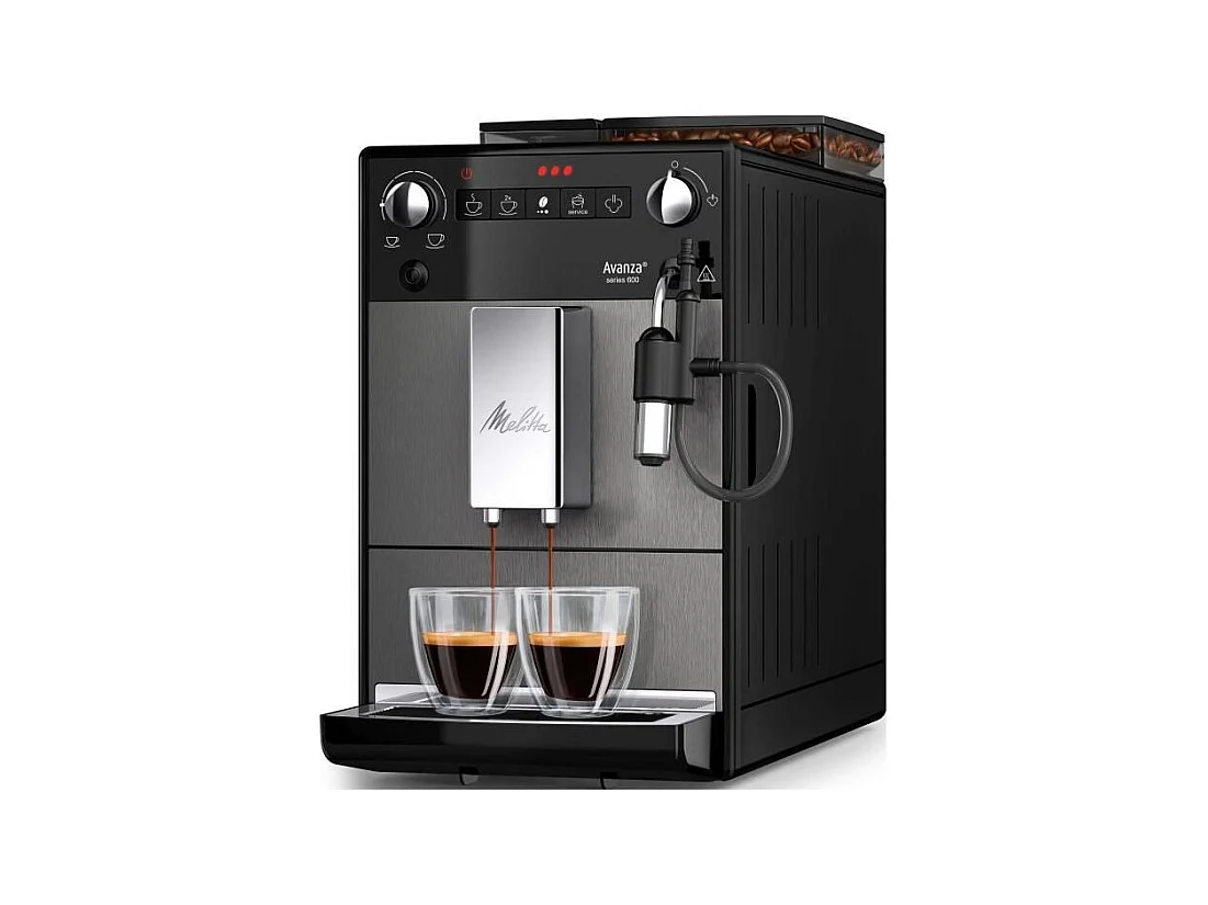 Machine a café - MELITTA - Avanza F270-100 - Réservoir d'eau 1,5 L - Réservoir a grains 250 g - 1450 W - Gris titanium