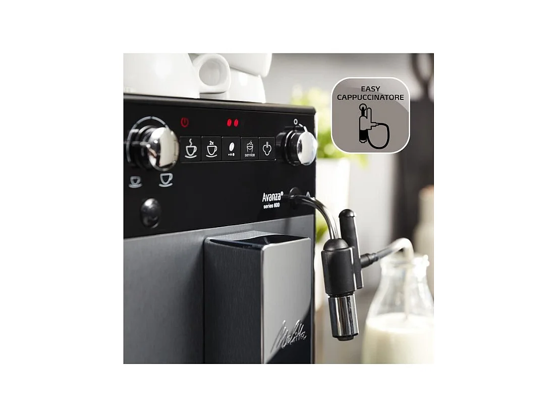 Machine a café - MELITTA - Avanza F270-100 - Réservoir d'eau 1,5 L - Réservoir a grains 250 g - 1450 W - Gris titanium