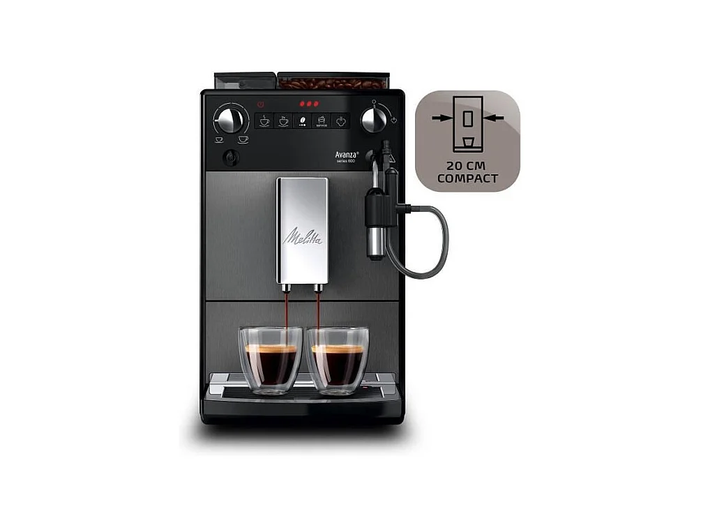 Machine a café - MELITTA - Avanza F270-100 - Réservoir d'eau 1,5 L - Réservoir a grains 250 g - 1450 W - Gris titanium