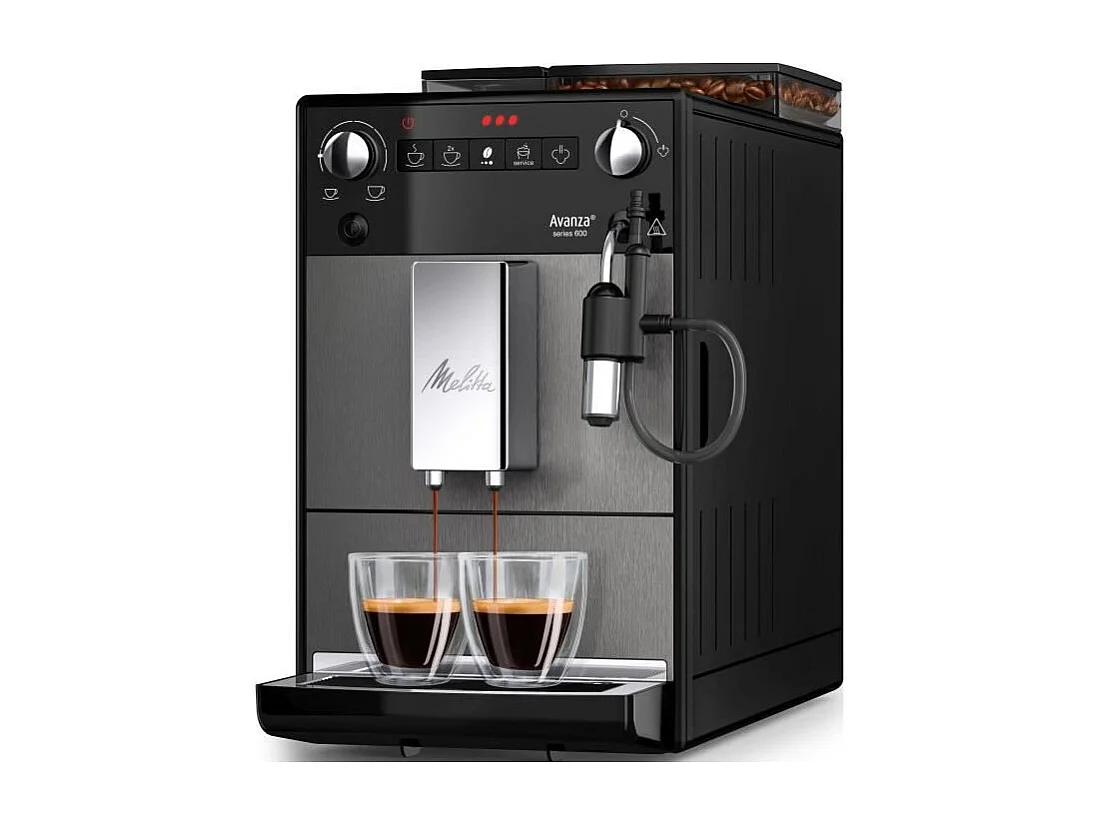 Machine a café - MELITTA - Avanza F270-100 - Réservoir d'eau 1,5 L - Réservoir a grains 250 g - 1450 W - Gris titanium